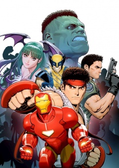 Marvel vs Capcom 3 art Iron man ryu Morrigan Wolverine Hulk