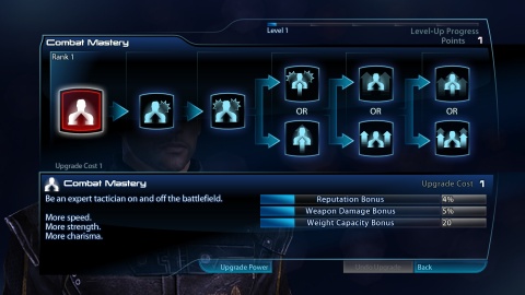 Mass Effect 3 Shepard Level up Combat Mastery