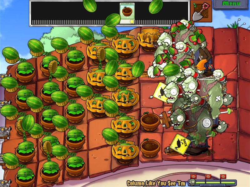 Plants vs Zombies 03 Roof Gargantuar Battle